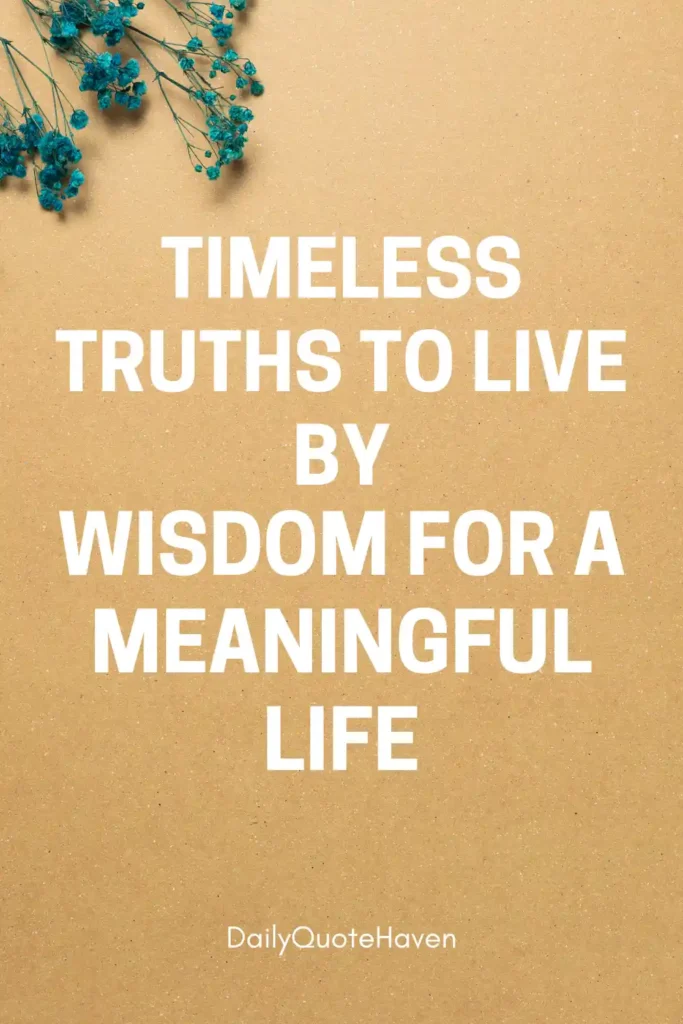 100 truths about life to reflect on